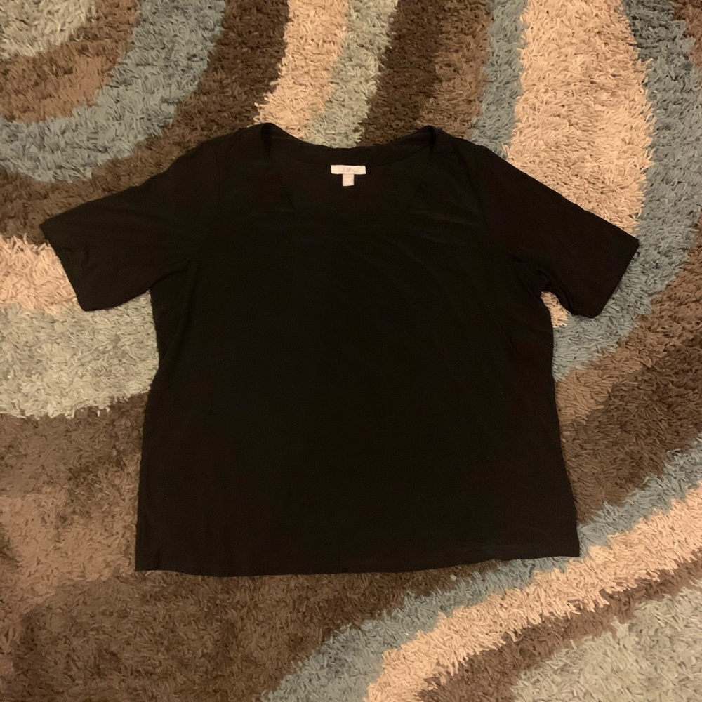 Black square neck vintage vibe top
